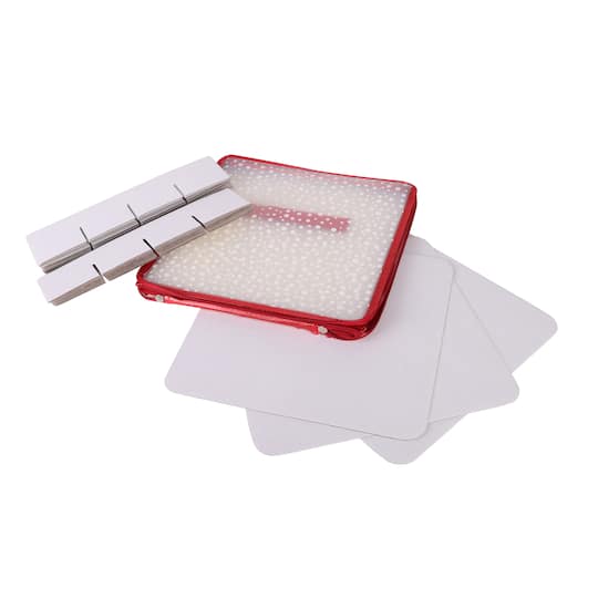 Simplify Clear & Red Ornament Organizer